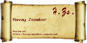 Havay Zsombor névjegykártya